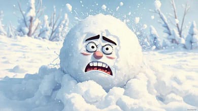 Un muñeco de nieve causa caos cómico