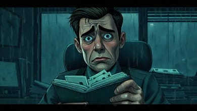 Un trabajador angustiado enfrenta problemas financieros