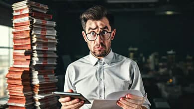 Un hombre asustado enfrenta una crisis financiera