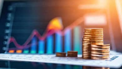 Gráfico financiero contrastante e informativo