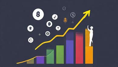 Éxito financiero visualmente optimista y profesional