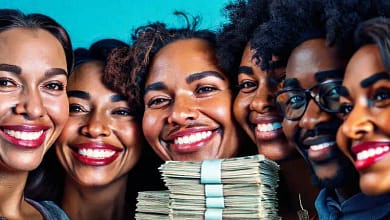 Éxito financiero y confianza radiante brillan