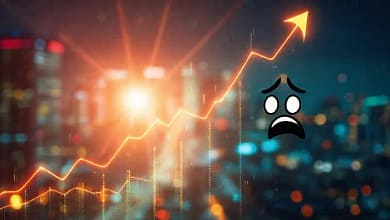 Gráfico financiero ascendente