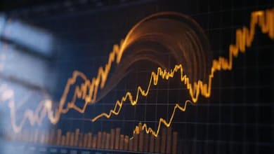 Gráficos financieros oscuros resaltan deudas corporativas