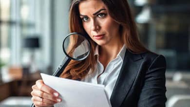 Abogada analítica en despacho profesional