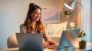 Ella visualiza un futuro financiero próspero