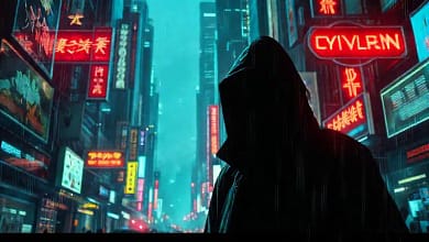Ciudad cyberpunk oscura
