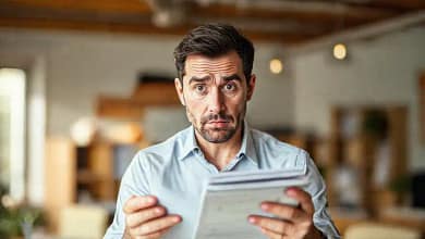 Un hombre confuso negocia un seguro