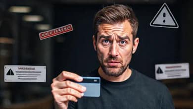 Un hombre confundido cancela su tarjeta