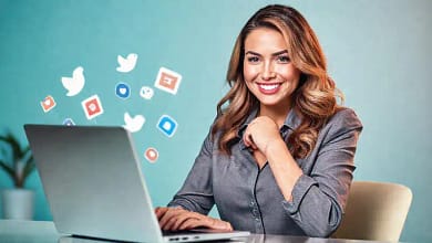 Mujer profesional luce confianza en su trabajo