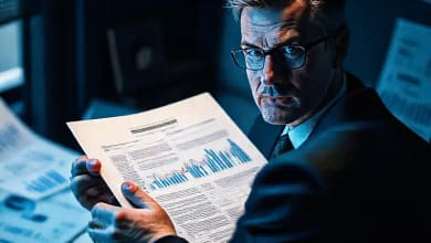 Un ejecutivo analiza datos legales con confianza