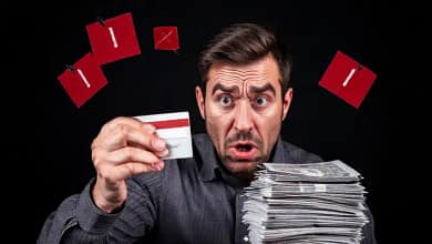 Hombre estresado busca solución financiera urgente