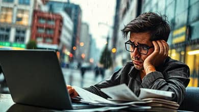 Un freelancer angustiado enfrenta problemas financieros