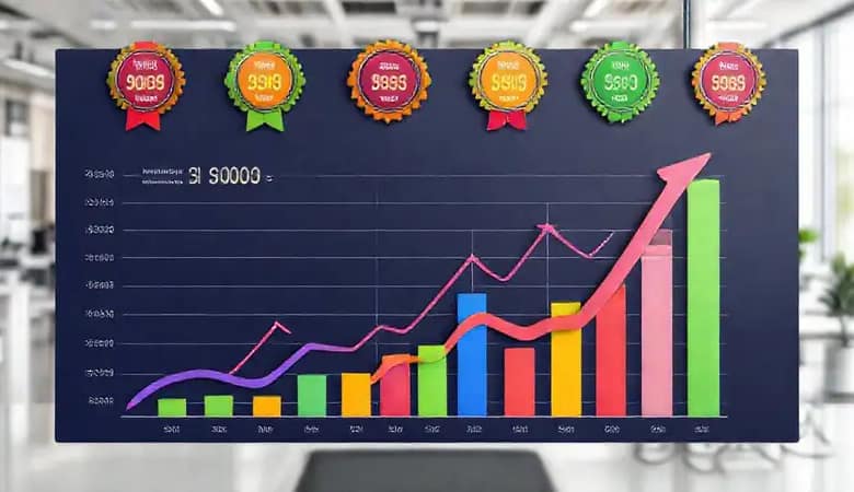 Resultados empresariales visuales y estratégicos positivos