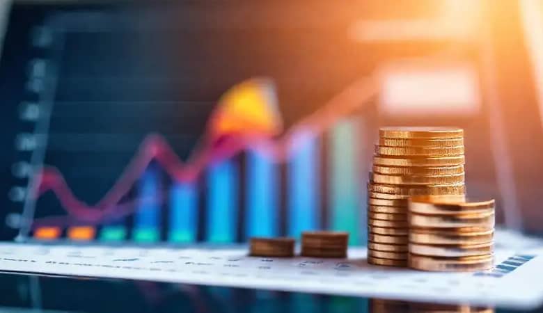 Gráfico financiero contrastante e informativo