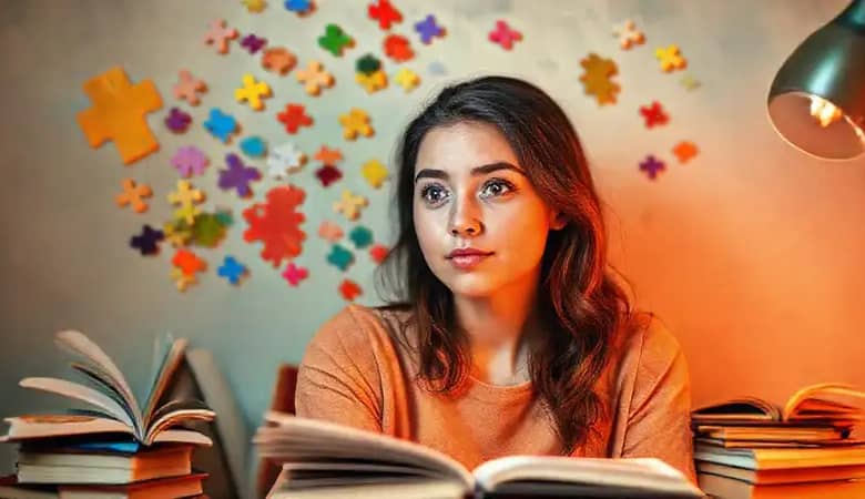 Una joven introspectiva busca inspiración creativa