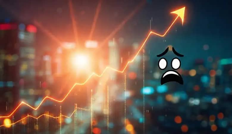 Gráfico financiero ascendente