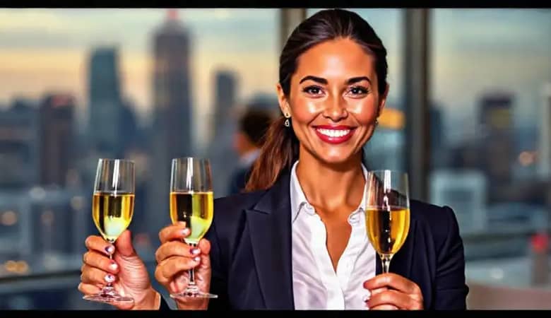 Una empresaria sonríe en un evento