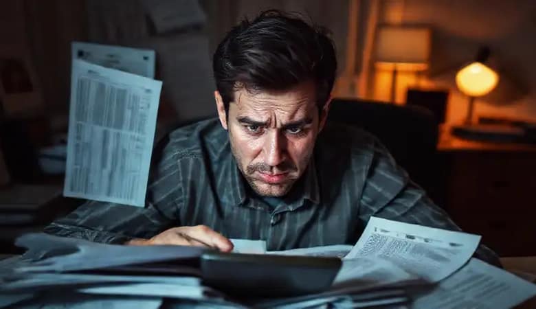 El individuo lucha con sus finanzas