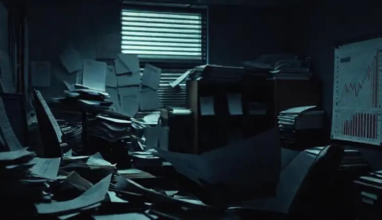 Un empleado frustrado en un ambiente oscuro