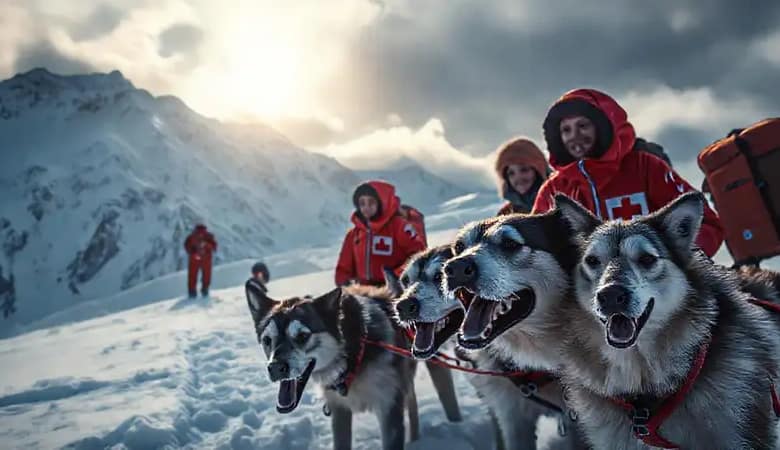 Equipo de rescate busca en montaña