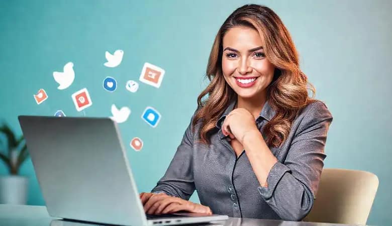 Mujer profesional luce confianza en su trabajo