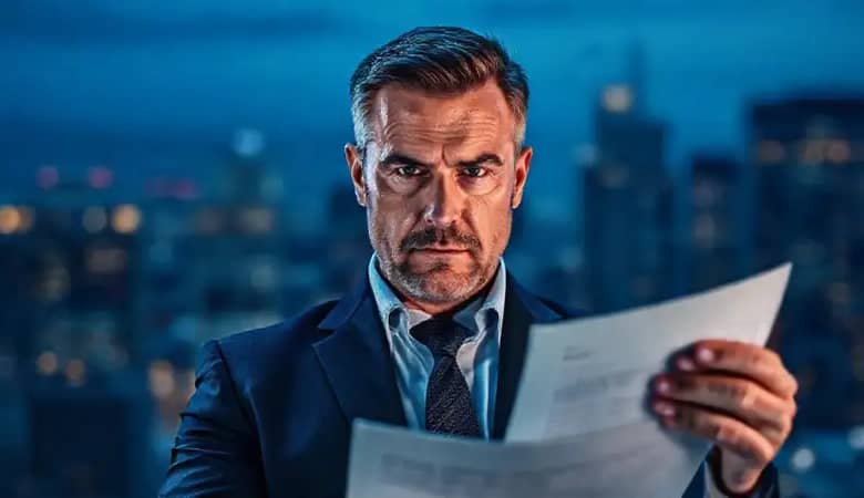 Un hombre de negocios confía en préstamos