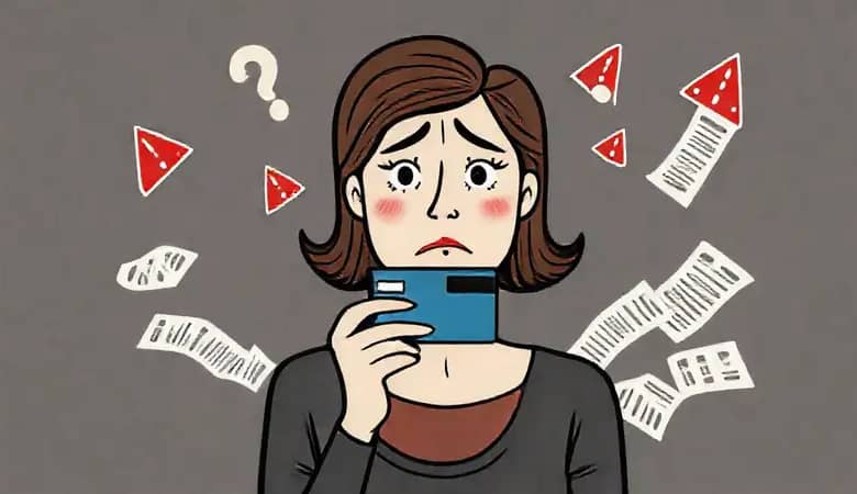 Mujer preocupada por deudas urgentes