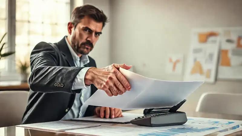 Negociación financiera con seriedad profesional