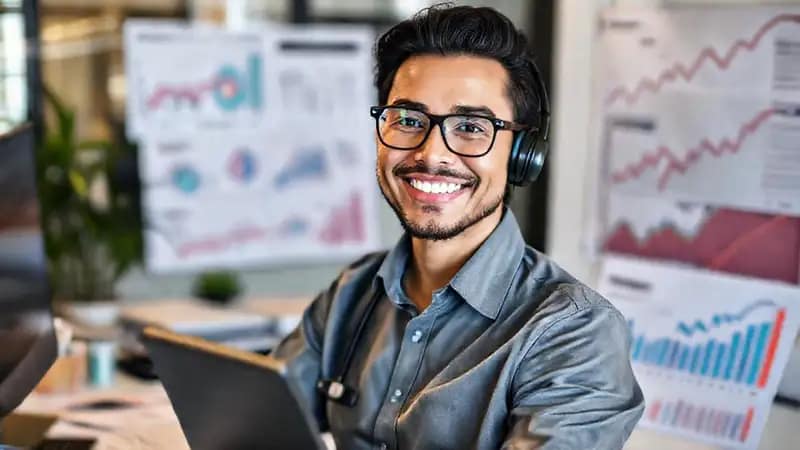 Un trabajador exitoso gestiona su crecimiento financiero