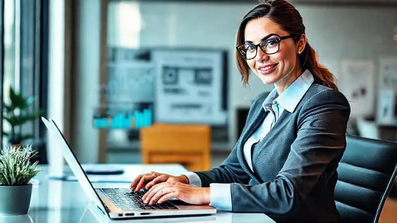 Una ejecutiva triunfa con datos visuales