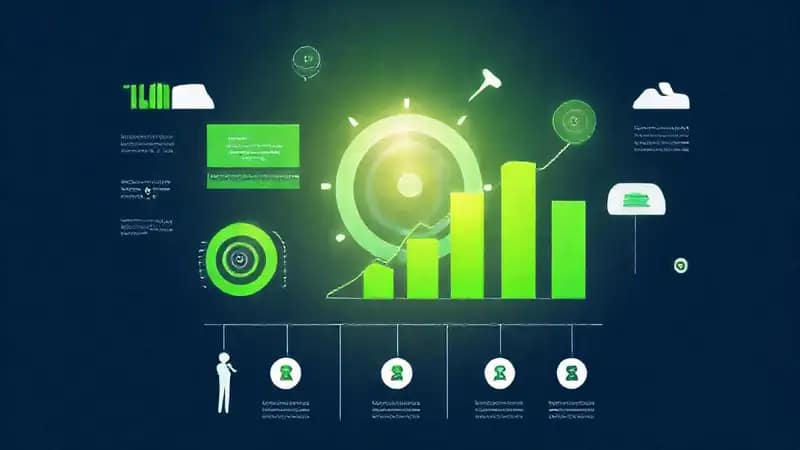 Arte digital optimista, crecimiento profesional exitoso