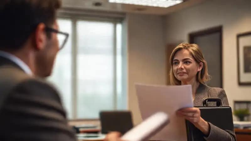 Un cliente espera en un despacho legal