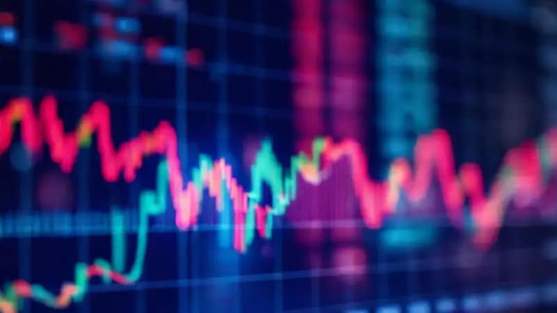 Gráfico financiero digital vibrante e innovador