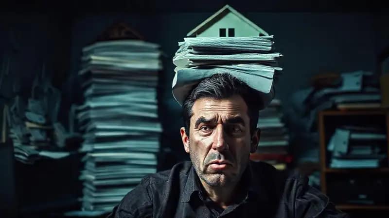 El hombre enfrenta un caos financiero sombrío