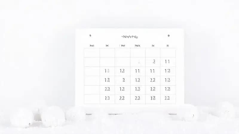 Calendario minimalista y productivo para invierno