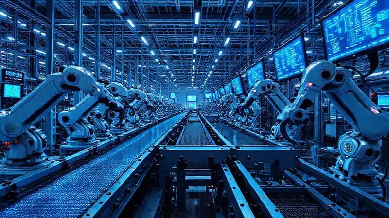 Almacén futurista robótico y digitalizado