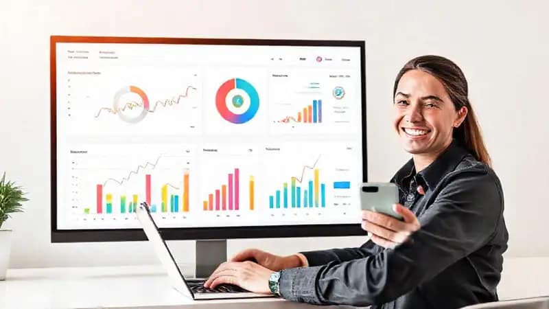 Un panel digital muestra éxito financiero