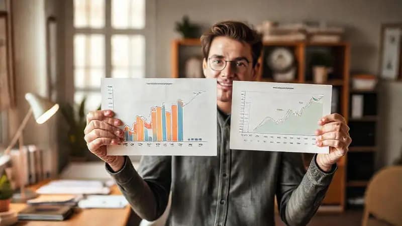 Una persona gestiona finanzas con esperanza