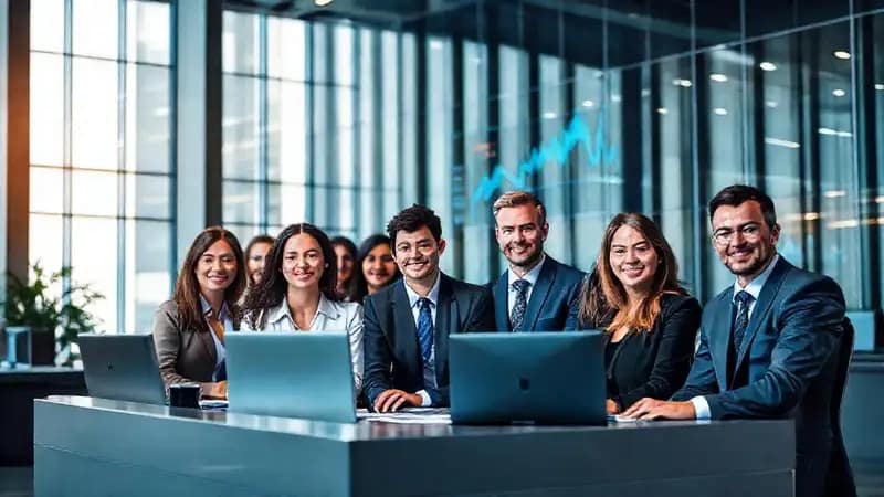 Un edificio corporativo moderno irradia profesionalismo