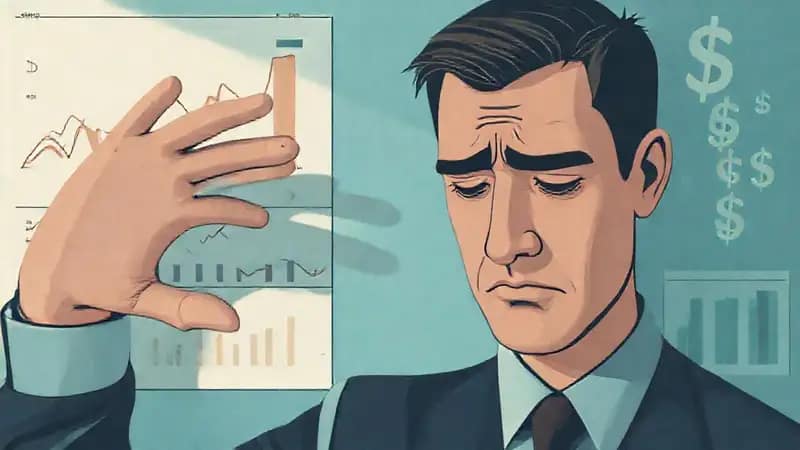 Gráficos financieros, preocupación y alivio silencioso