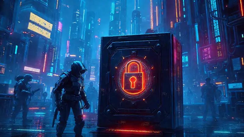 Ciudad cyberpunk: datos, armaduras y seguridad