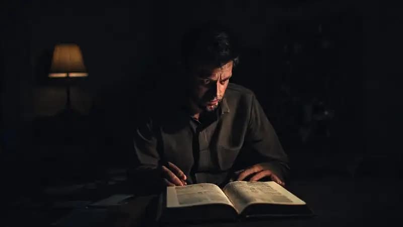 El hombre lamenta su reflejo roto