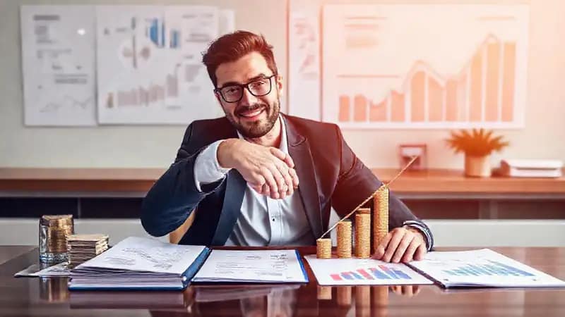 Un freelancer exitoso celebra un acuerdo próspero