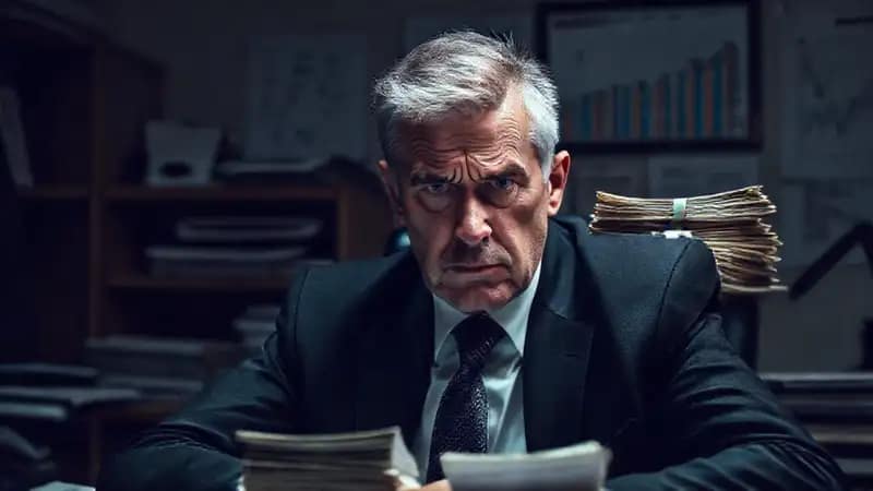 El empresario preocupado enfrenta dificultades financieras