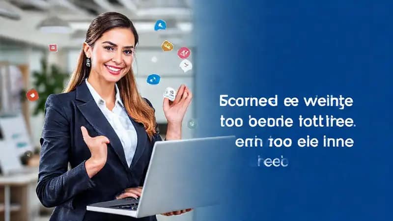 Una ejecutiva segura domina el entorno digital