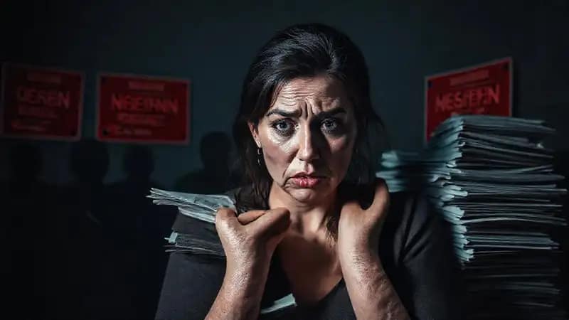 Una mujer sufre una angustiosa crisis financiera