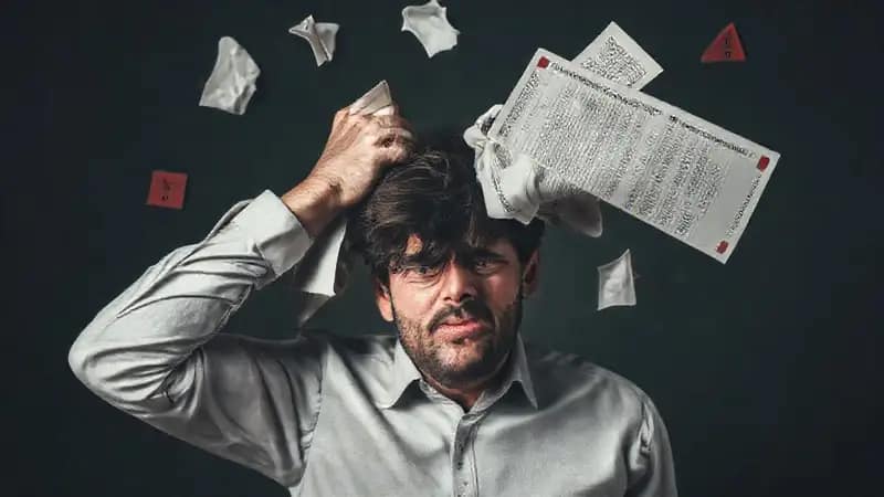 Una persona angustiada enfrenta graves problemas