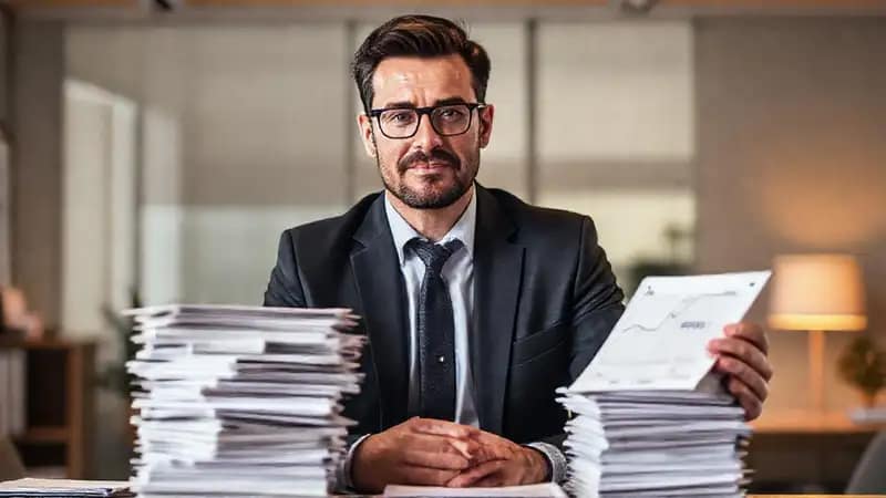 El empresario busca el éxito financiero