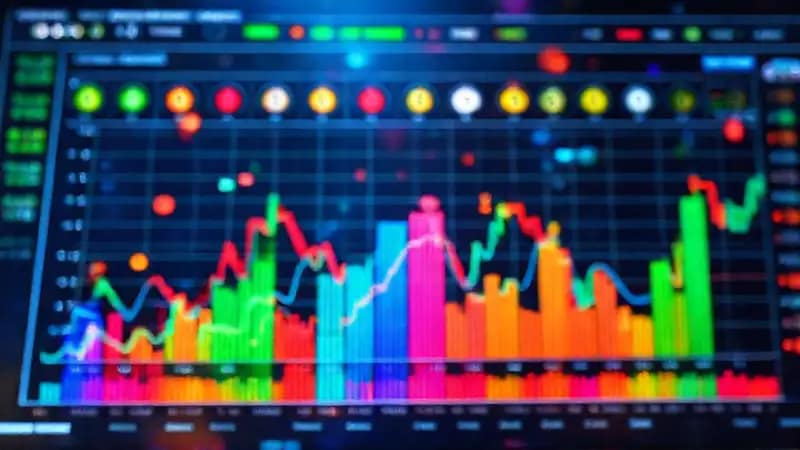 Interfaz financiera digital, vibrante y moderna